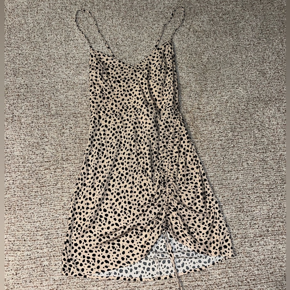 Leopard Dress with Adjustable Cinched Leg